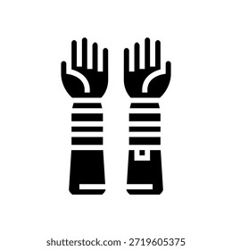 schützende Imkerei Handschuhe Glyphe Icon Vektor. Zeichen für schützende Imkerei-Handschuhe. einzelne Symbolgrafik