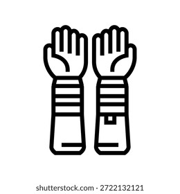 Guantes de apicultura protectores Vector de icono de línea. signo de guantes de apicultura protectores. símbolo de contorno aislado ilustración negra
