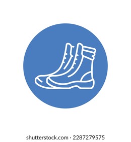 Protective boots black line icon. Safety shoes. Work uniform