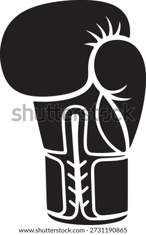 Protective boxing mitt silhouette icon for professional fight equipment
