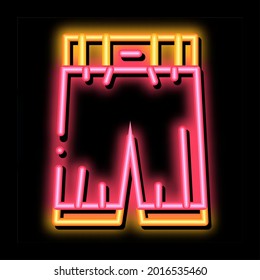 Protective Boxing Pants neon light sign vector. Glowing bright icon Protective Boxing Pants sign. transparent symbol illustration