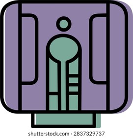 Protective camera case graphic illustration, flat design icon for safe photography gear storage, travel equipment, and camera accessories.