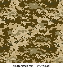 Protective camouflage of the Ukrainian armed forces pixel pattern camo military background print for fabric. Military camouflage of defense Ukraine.