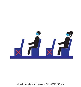 A protective campaign or measure against coronavirus. Keep your distance on public transport and wear antiviral masks.