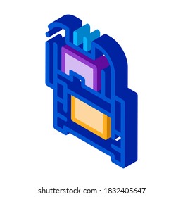 protective case window glass icon vector. isometric protective case window glass sign. color isolated symbol illustration
