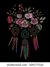 protective charm amulet dreams. traditional stylish youth embroidery stitch. sketch for printing on clothing, fabric, bag, accessories and design. trend vector