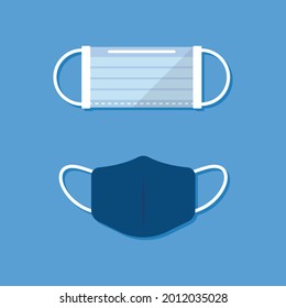 Protective cloth mask. Flat style Vector illustration