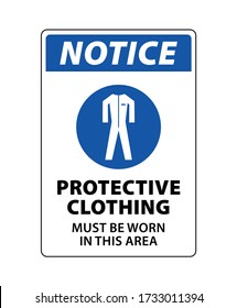 Protective Clothing Required This Area Sign Stock Vector (Royalty Free ...