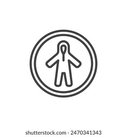 Protective Clothing Sign line icon. linear style sign for mobile concept and web design. Wear protective clothing outline vector icon. Symbol, logo illustration. Vector graphics