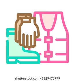 protective clothing tool work color icon vector. protective clothing tool work sign. isolated symbol illustration