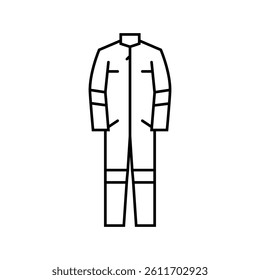 protective clothing tool work line icon vector. protective clothing tool work sign. isolated contour symbol black illustration