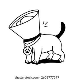 Protective cone for pets to prevent licking or scratching wounds