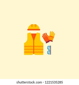 Protective costume icon flat element. Vector illustration of protective costume icon flat isolated on clean background for your web mobile app logo design.