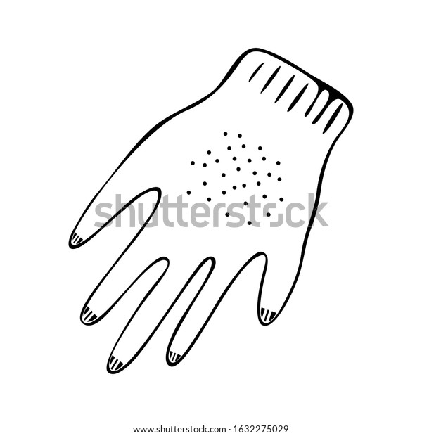 Protective Cotton Glove Vector Illustration Isolated Stock Vector