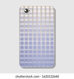 Protective cover for mobile phone with  technological pattern - an english cage in soft pastel colors on white background. Vector illustration in gradient.