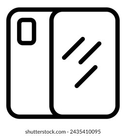 Protective cover phone barrier icon outline vector. Glass protection technology. Fortified shatterproof protector accessory