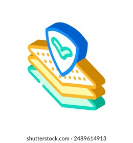 protective cover product label caution isometric icon vector. protective cover product label caution sign. isolated symbol illustration