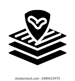 protective cover product label caution glyph icon vector. protective cover product label caution sign. isolated symbol illustration