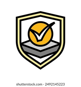 protective cover product label caution color icon vector. protective cover product label caution sign. isolated symbol illustration