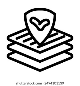 protective cover product label caution line icon vector. protective cover product label caution sign. isolated contour symbol black illustration