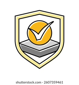 protective cover product label caution color icon vector. protective cover product label caution sign. isolated symbol illustration