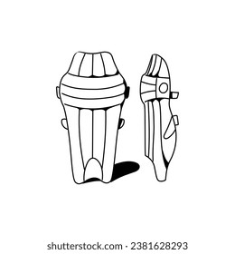 Protective Cricket Pad Hand-drawn Icon Illustration