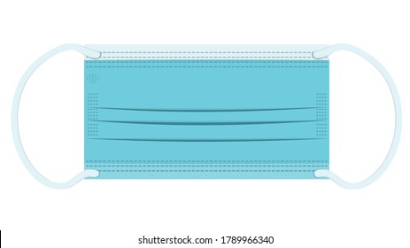 Protective disposable face mask, surgical mask illustration design.