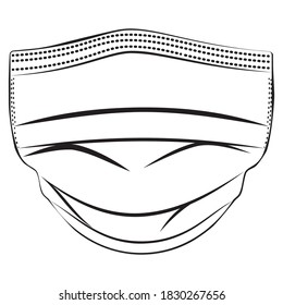 Máscara protectora desechable, diseño de ilustración quirúrgica de máscara.