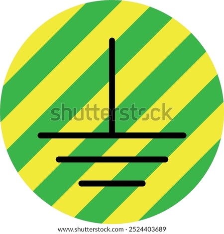Protective Earth Conductor Sticker, Sheet, Green Yellow
