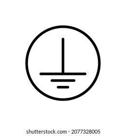 Protective Earth Ground Symbol Icon In Electricity. Vector Illustration