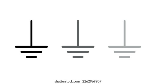 Protective earth ground symbol icon in electricity. vector illustration