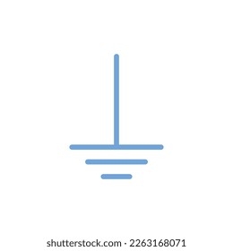 Protective earth ground symbol icon in electricity. vector illustration