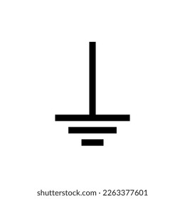Protective earth ground symbol icon in electricity. vector illustration
