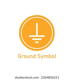 protective earth ground symbol icon in electricity. vector illustration isolated on white background.