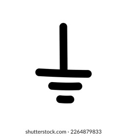 Protective earth ground symbol icon in electricity. vector illustration isolated on white background.