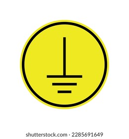 Protective earth ground symbol icon in electricity. vector illustration