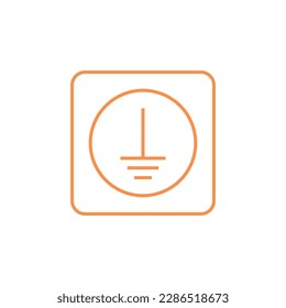 Protective earth ground symbol icon in electricity. vector illustration
