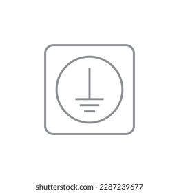 Protective earth ground symbol icon in electricity. vector illustration
