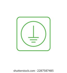 Protective earth ground symbol icon in electricity. vector illustration