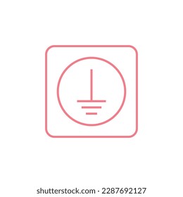 Protective earth ground symbol icon in electricity. vector illustration