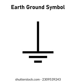 Protective earth ground symbol icon in electricity. Physics resources for teachers and students. Vector illustration.