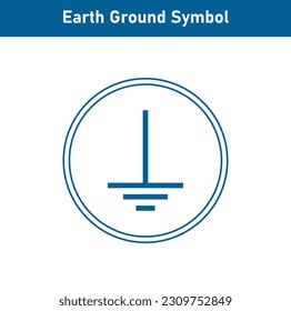 Protective earth ground symbol icon in electricity. Physics resources for teachers and students. Vector illustration.
