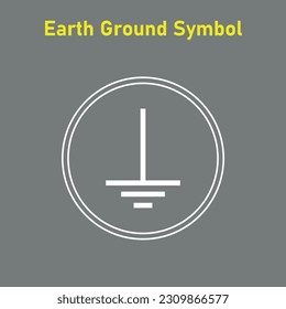 Symbol für schützende Erde in der Elektrizität. Physikalische Ressourcen für Lehrer und Schüler. Vektorgrafik.