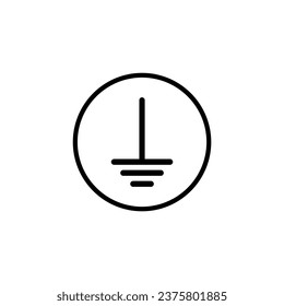 Protective earth ground symbol icon in electricity. Physics resources for teachers and students. Vector illustration.
