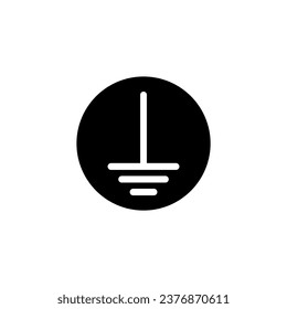 Protective earth ground symbol icon in electricity. Physics resources for teachers and students. Vector illustration.