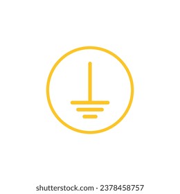 Protective earth ground symbol icon in electricity. Physics resources for teachers and students. Vector illustration.