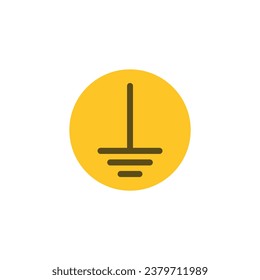 Icono de símbolo de tierra protectora en la electricidad. Recursos físicos para profesores y estudiantes. Ilustración vectorial.