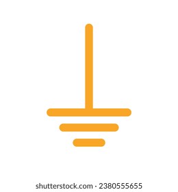 Protective earth ground symbol icon in electricity. Physics resources for teachers and students. Vector illustration.