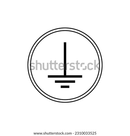 Protective earth ground symbol icon in electricity. Physics resources for teachers and students. Vector illustration.