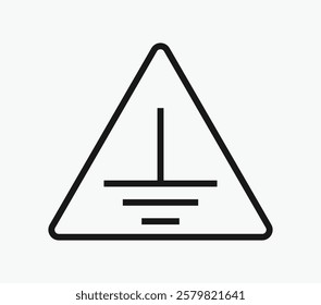 Protective earth ground symbol represents grounding in electrical systems.